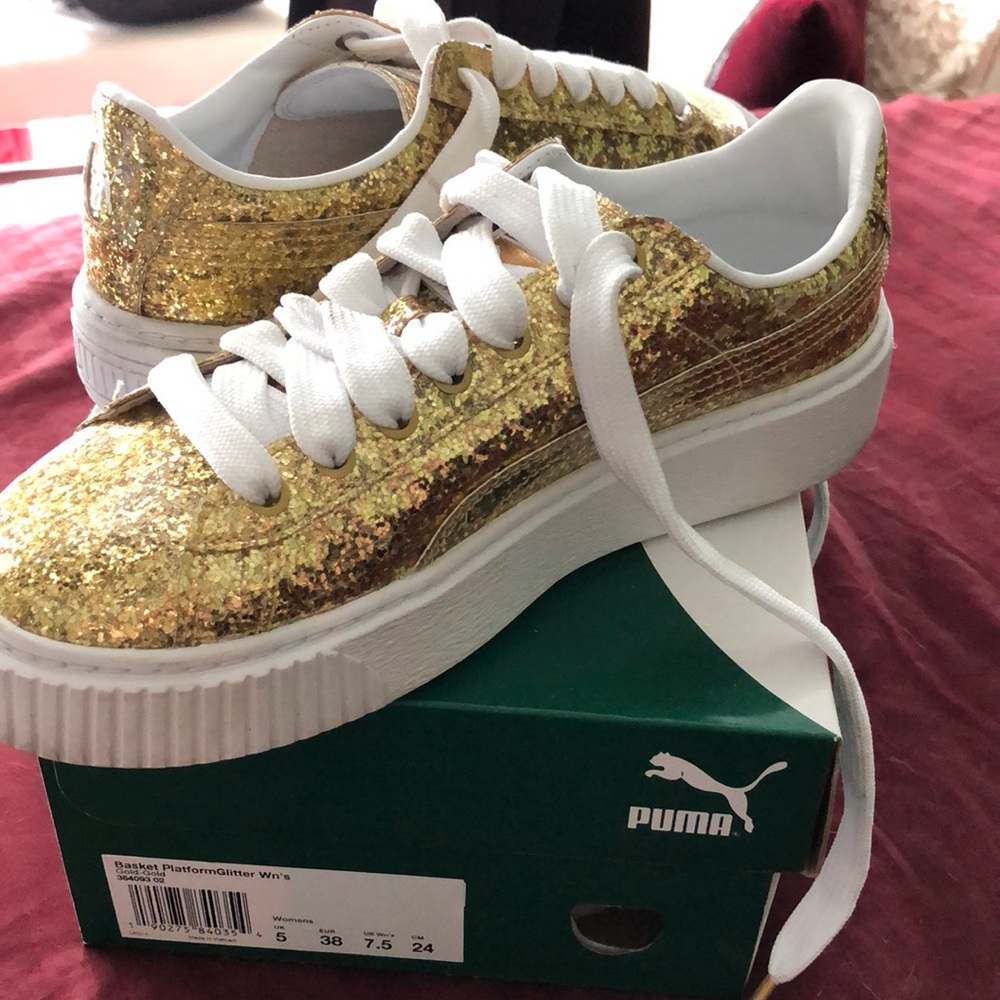 Glitter Basket Platform Sneakers